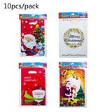 10pcs Merry Christmas Gift Bags Santa Claus Christmas