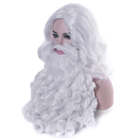 Santa Claus Wig Beard Long White
