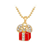 Christmas Necklace Santa Claus Snowman Bell Gift