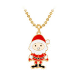 Christmas Necklace Santa Claus Snowman Bell Gift